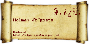 Holman Ágosta névjegykártya
